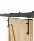 6.6Ft Box Rail Sliding Barn Door Hardware Kit Alloy Steel Wall Mount For Single Door showing side view installation