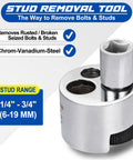 Heavy Duty Stud Remover And Bolt Extractor For 1/4 To 3/4 Inch Studs With Knurled Roller And Cam Lock Spurtar 1/2 Inch Drive Nut Extractor Tool