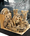 0.55 Inch Mechanical Marble Run Model And 3D Wooden Puzzle With Electric Motor For Adults, intricate wooden assembly
