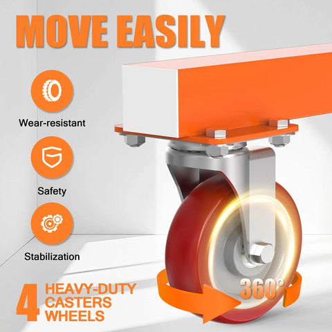 Heavy Duty Expandable Paint Drying Rack For Cabinet Doors With Smooth Casters And Hella Solid Steel Frame For Commercial Millwork And Serious Woodworking Projects Daily showing 360-degree rotating heavy-duty casters.