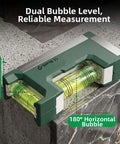 Compact Magnetic Bubble Level 83mm Accuracy for spirit Level for Woodworking Plumbing Metal Surfaces Silver on marble surface.