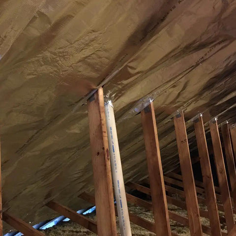 Attic Radiant Barrier Shield 25.5 Inch Premium Single Layer Aluminum Foil With Reinforced Polyethylene in attic interior installation