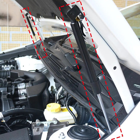 Front Hood Lift Supports For Subaru Crosstrek 2024 And Up, Stainless Steel Hood Shocks with an open hood view