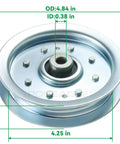 Idler Pulley 4.25 Inch Outer Diameter Fits Cub Cadet 50 Inch Deck LTX1040 RZT50 Mower Replacement Part Replaces 756-04129b