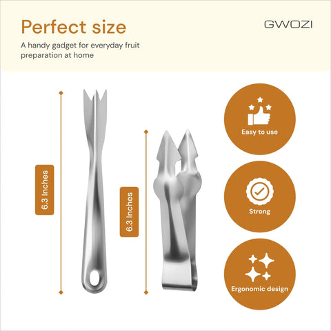 Pro Grade Stainless Steel Pineapple Eye Remover Tool Set Of 4 With V Shape Design No Fuss Pineapple Prep With Fruit Tweezers 6.3 inches