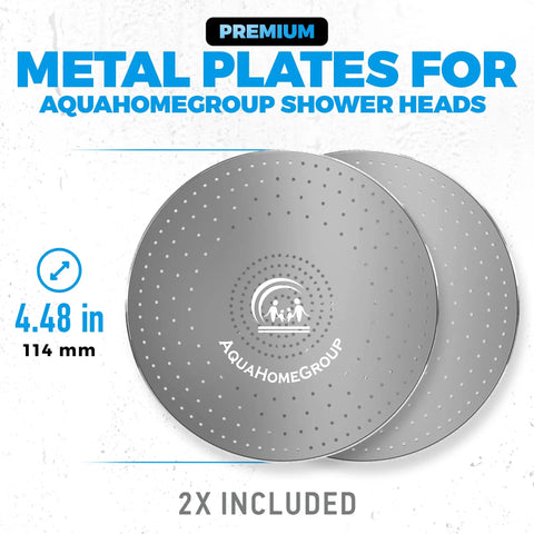 Metal plates for AquaHomeGroup shower heads, 4.48 inches, compatible with High Pressure Luxury Shower Head Filter With 15 Stage Hard Water Purification