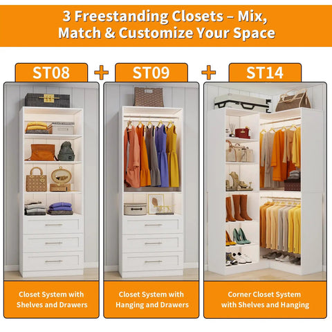 Max Out Your Closet Space With This Expandable L Shaped Corner Closet System For Walk In Closets Three Piece Modular Organizer
