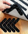 Non Slip Rug Tape Grippers 8 Pack 16 Pack Reusable Washable Carpet Tape for hardwood floors and area rugs keeps corners flat.