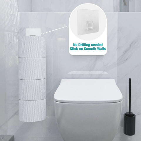 Over The Tank Toilet Paper Storage Holder For Four Rolls And Mega Rolls Up To Six Point Five Inches Diameter Stainless Steel Rustproof Wall Mount RV And Bathroom Organization Silver Finish