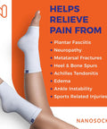 Toeless Compression Socks For Neuropathy Relief And Plantar Fasciitis, Unisex Medium White, showing foot support in use