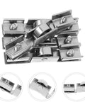 Close-up of Tough As Nails Sliding Door Rollers Set Of Eight Premium Steel Pulley Wheels for closet door glide.