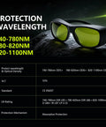 Badass Laser Safety Glasses With Sleek High Density Lenses Blocking Mean Laser Beams For Welding And Hair Removal Jobs featuring wavelength protection.