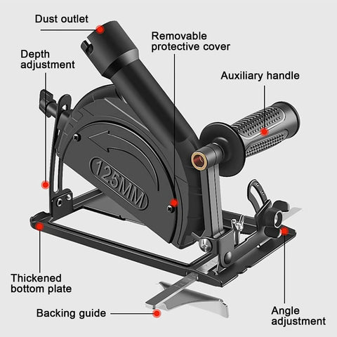 Angle Grinder Holder And Stand With 45 Degree Adjustable Mount And Shield Cover For 100 To 125Mm Grinders Heavy Duty Machine Base