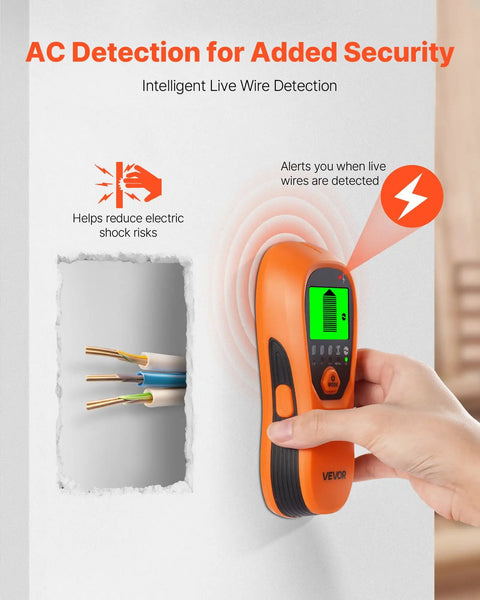 No More Blind Swinging Drill Holes 5in1 Stud Finder Wall Scanner With Sharp Smart Sensor And Crisp Lcd Readout Audio Alert For Pinpointing Wood Joists Metal Pipes And Hidden Ac Cables Precision Center Edge Detection Tool Shed Staple