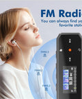 64GB Type C USB MP3 Player With Bluetooth 5.3 featured with FM radio, person listening with earphones
