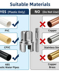 Dual Function PVC Pipe Threading Tool For Internal And External Threads, compatible with PVC, CPVC, ABS pipes, not for metal.