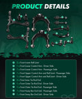 Beefed-Up 12-Piece Front Suspension Kit With Upper And Lower Control Arms, Ball Joints, Tie Rods, And Sway Bars For Acura TSX 2004-2008 And Honda Accord 2003-2007 2.4L, front suspension parts laid out
