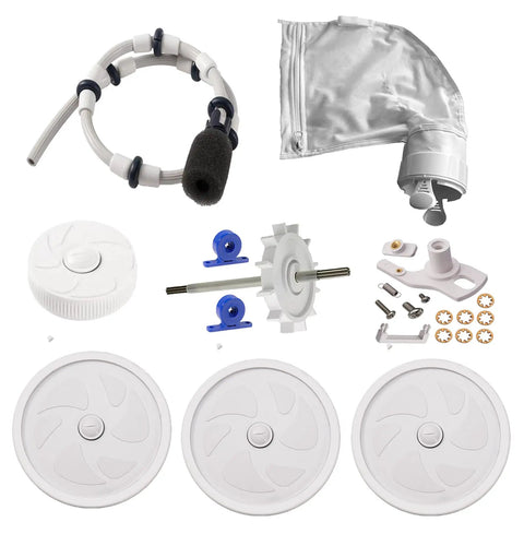 Pool Cleaner Tune Up Kit For Polaris 280 And TR28P With Wheels Drive Shaft Turbine Bearings Sweep Hose Wheel Bearings Tailsweep Pro And All Purpose Bag Complete Rebuild Set displayed