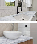 Kitchen and bathroom with White Marble Countertop Paint Kit for Kitchen and Bathroom, DIY Refinishing Kit with Gloss Finish