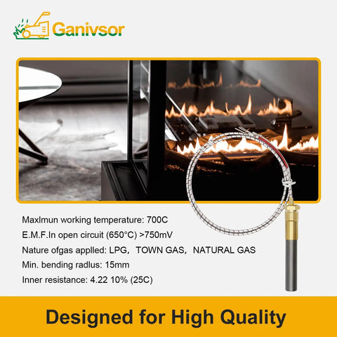 24 Inch Thermopile Generator 5 Pack 750 Millivolt Thermopile Q313A Replacement For Gas Water Heaters Fireplaces Ovens Fryers Aluminum Wire 24 Inch Length With 4000 mOhm Resistance And 750 mV Output installed in gas fireplace