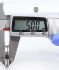 Digital caliper measuring 5.00 mm diameter of a F6802ZZ Flanged Bearing for precision verification.