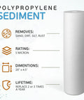 Heavy Duty 20 Inch By 4.5 Inch Sediment Filter Cartridge, 5 Micron Replacement For Whole House Water Filtration, NSF Certified