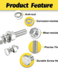 Thirty Set Quarter Inch By Twenty Hex Bolt Kit With Nuts Flat Washers And Split Lock Washers 120 Pieces 304 Stainless Steel features