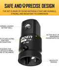 Impact Socket Adapter And Reducer Kit For SAE Sizes One Quarter Inch Three Eighths Inch And One Half Inch Five Piece CRMO Steel