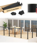Kickass All In One Cable Railing Post Kit With Swageless Tensioners Heavy Duty Handrails And Four Hundred Feet Of Stainless Steel Cable Completely Loaded Rig For Your Backyard Projects with steel posts and stainless steel cable