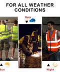Top Shelf Custom Class 2 Safety Vest With Full Zipper And Deep Pockets High Visibility Reflective Workwear For Crews Volunteers Runners And Crossing Guards Fresh Pink Design shown in different weather conditions.