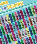 Crayola First Aid Kit, 30 pieces; colorful crayon-shaped bandages in assorted colors