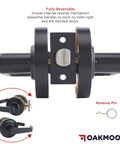 Side view of Vacant Occupied Bathroom Lock For Public Restrooms And Industrial Buildings Black Door Handle Lock With Clear Status Indicator
