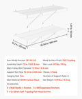 Heavy Duty Carbon Steel Wall Mounted Wire Shelf Kit Set Of 2 Built Tough, white PVC coated floating racks with dimensions.