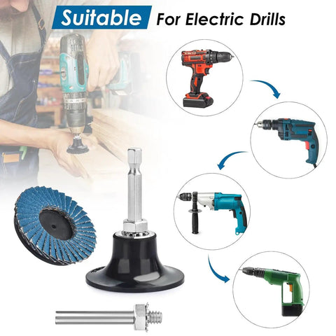 24 Piece Die Grinder Flap Disc Set With One Quarter Inch Shank, suitable for electric drills illustration