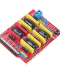 Red Four Channel A4988 V3 Engraver Drive Shield Expansion Board for Arduino CNC and 3D Printer PWM Spindle Control
