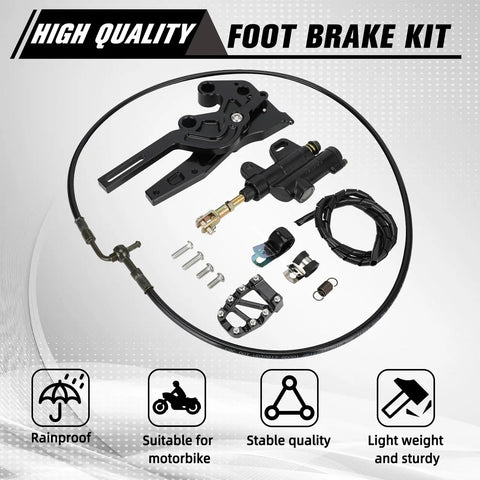 Hydraulic Foot Brake Pedal Lever Kit for Surron LBX X260 X160 Electric Dirt Bikes CNC 6061-T6 Aluminum Upgrade Easy Install Beefed Up Braking Performance DOT4 Fluid Not Included