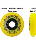4 Pack Inline Skate Wheels Outdoor 72mm 76mm 80mm 90A Freestyle Durable Replacement Wheels for Roller Hockey Skates No Bearings or Spacers