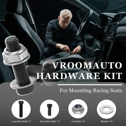 Bottom Mount Racing Seat Hardware Kit With Nuts Bolts And Washers For Quick Easy Sliders Mounting And Seat Brackets