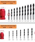 Adjustable Drill Depth Stop Collar Set For Drill Bits, Aluminum Ring Fits 5/64 to 3/16 Inch and 15/64 to 7/16 Inch.