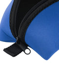 Close-up of zipper on blue Neoprene Dive Mask Storage Case Pouch For Goggles And Sunglasses, Shock Resistant Gear Bag