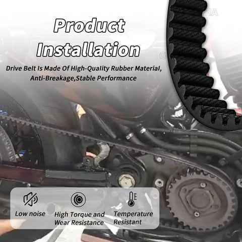 Ultimate Rear Drive Belt 133T Fits Harley Davidson Softail Models Replaces 40058-07 installed on motorcycle engine.