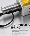 Close-up of a DC12V Push Pull Solenoid With 35mm Stroke, High Performance Linear Actuator, highlighting high-precision spring.