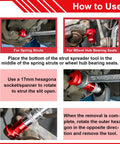 Universal Strut Spreader Tool For Suspension Knuckles 5 To 11 mm Fits Most Vehicles DIY Friendly Socket Tool in use