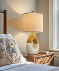 Small Boho Table Lamps Set Of 2 For Bedroom And Living Room, Farmhouse Rattan Rustic Nightstand Lamps, Ideal For Tiny Spaces