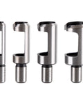 Heavy Duty Wood Plug Cutter Drill Bit Set Four Piece Carbon Steel Titanium Coated Straight Cutters For Woodworking And Diy Projects Built Tough showing four titanium-coated wood plug cutters in different sizes.