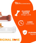 Power Chew Original Bone Dog Toys For Aggressive Chewers Durable Chicken And Bacon Flavor 2 Pack That Keeps Big Dogs Busy Satisfying Chew Sessions Every Day. original bone nylon dog chew toys in bacon and chicken flavors, 2 pack