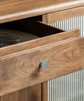 Open wooden drawer with Two Pack Square Ceramic Drawer Knobs With Screws Dark Gray Cabinet Pulls For Dresser Cabinets Cupboard Closet Bedroom Vanity