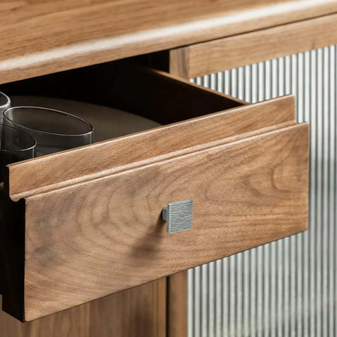 Open wooden drawer with Two Pack Square Ceramic Drawer Knobs With Screws Dark Gray Cabinet Pulls For Dresser Cabinets Cupboard Closet Bedroom Vanity