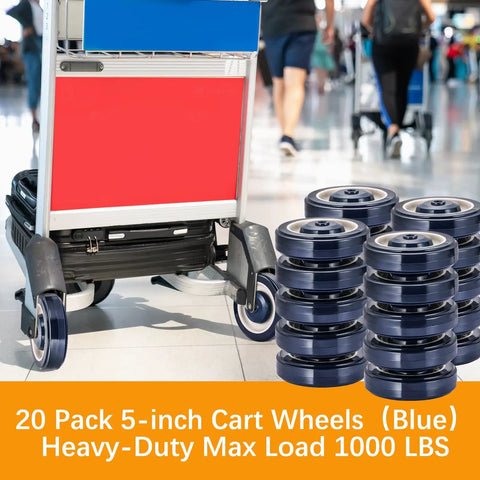 Twenty Pack Heavy Duty Shopping Cart Replacement Wheels And Silent Polyurethane Casters With Mounting Bolts Non Marking Beast Mode Build on a cart.