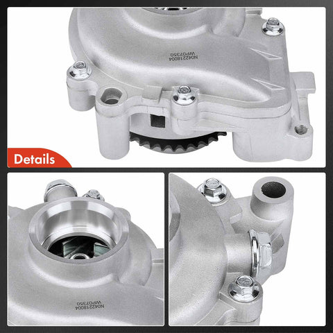 Plug And Play Replacement Water Pump With Seal And O Ring For Buick Cadillac Chevy GMC Olds Pontiac Saab Saturn Cars And SUVs Including Equinox Malibu Impala Terrain LaCrosse Sunfire Saab 9 3 And More, details view